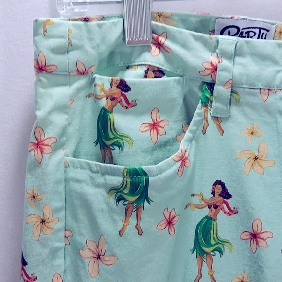 Bondi Party Pants Hula Girl Skinny Ankle Pants Green Size XS - Picture 8 of 16